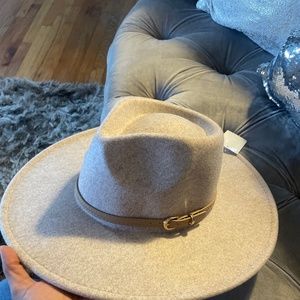 Tan brim hat
